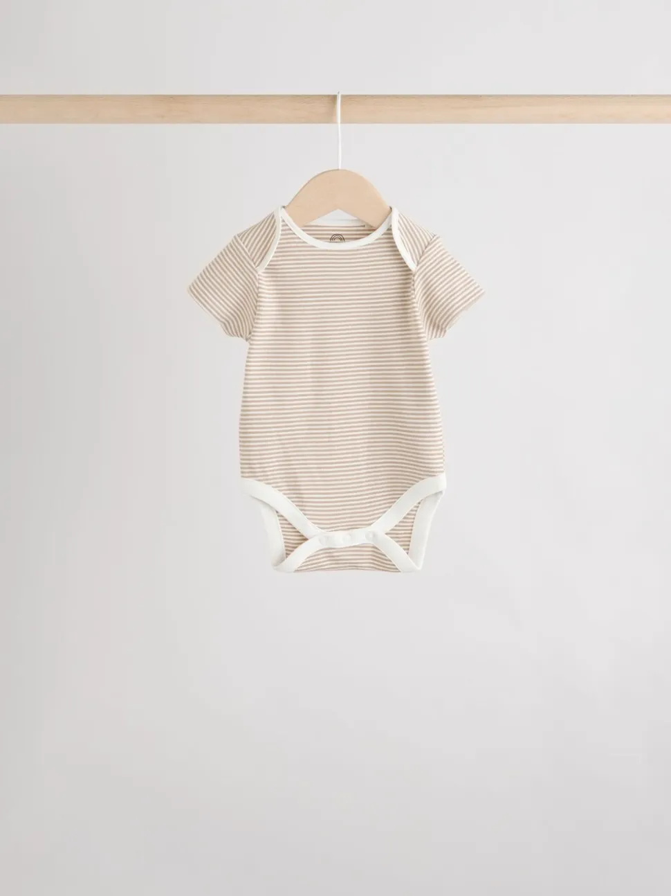 Neutraal - Verpakking van 5 babyrompertjes met korte mouw van 100% katoen