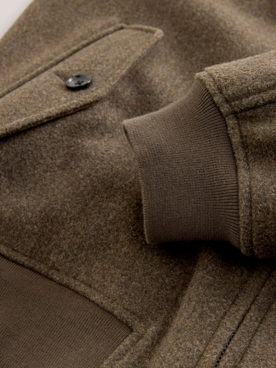 Neutraal - Wool Look Borg Lined Harrington Jacket