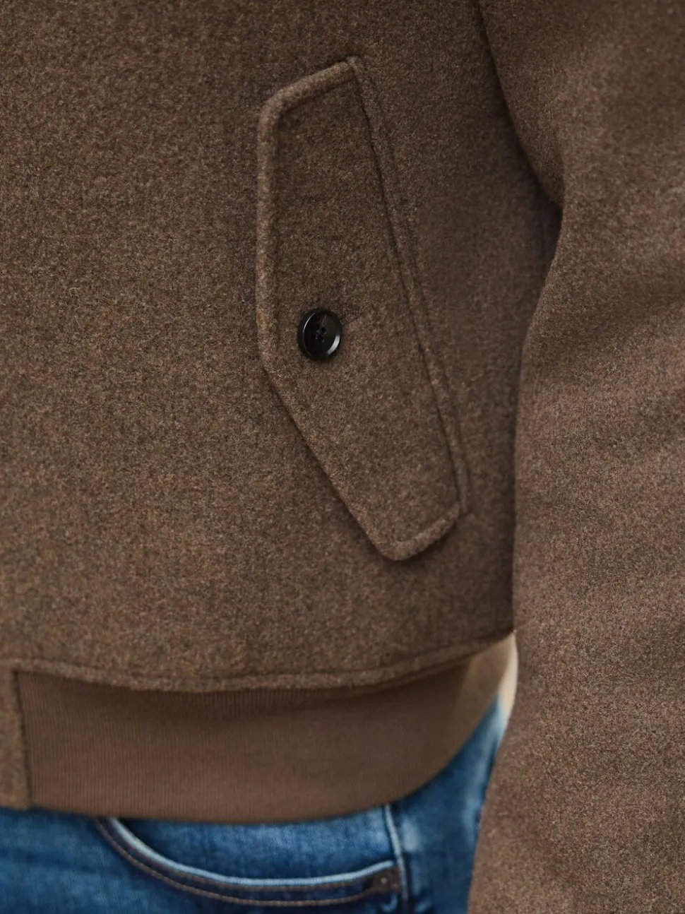 Neutraal - Wool Look Borg Lined Harrington Jacket