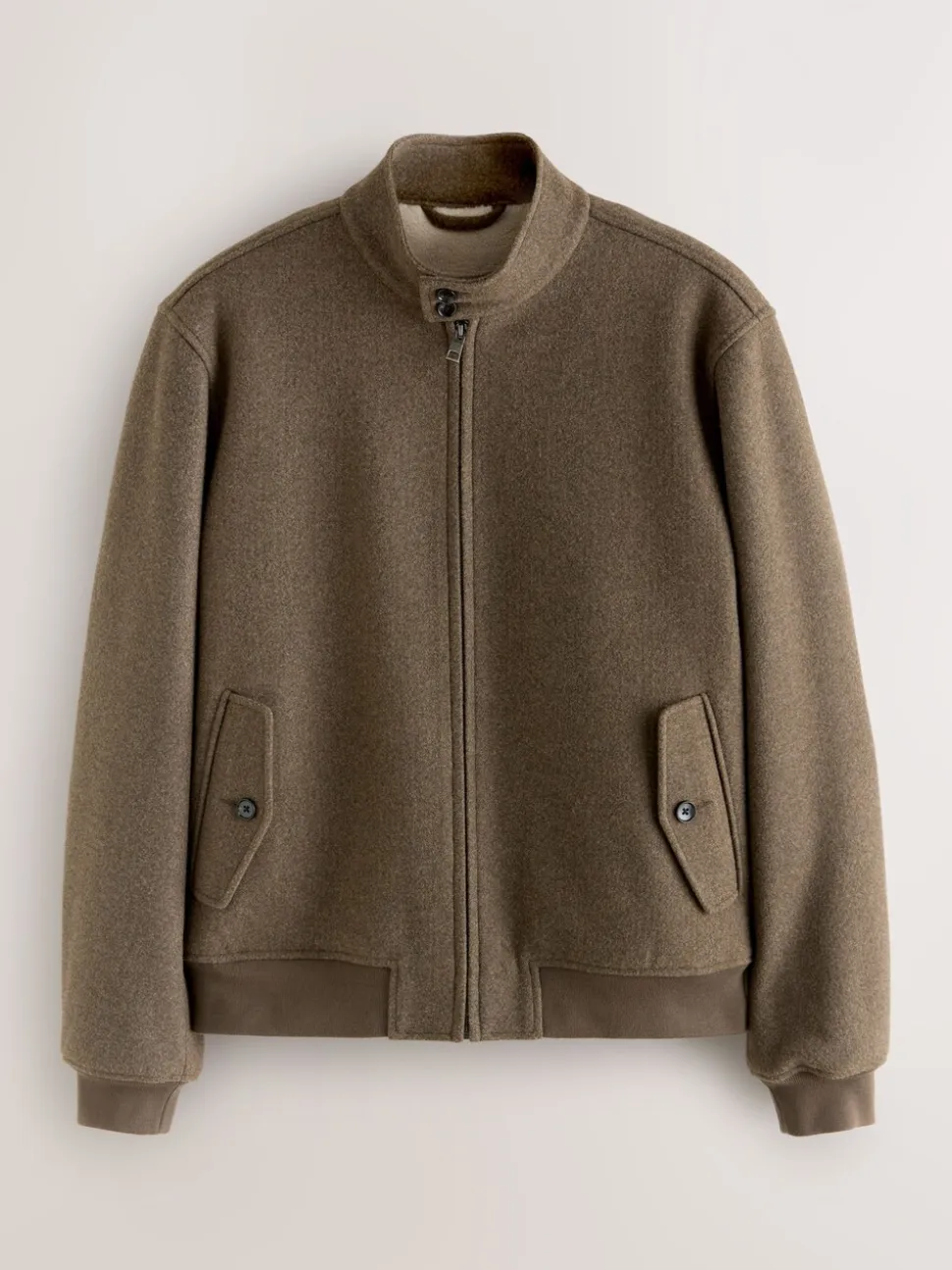 Neutraal - Wool Look Borg Lined Harrington Jacket