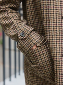 Neutraal - Wool Rich Italian Fabric Dogtooth Check Coat