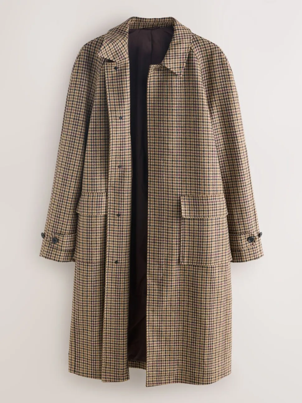 Neutraal - Wool Rich Italian Fabric Dogtooth Check Coat