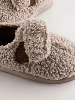 Neutraal borg - Warm gevoerde pantoffels met kuipzool