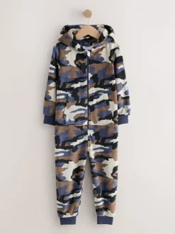 Neutraal camouflage - Fleece onesie (3-16 jr)