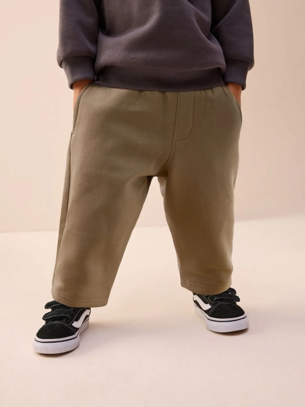 Neutraal cement - Wide Leg Jersey Joggers (3mths-7yrs)