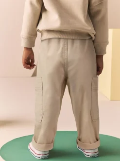 Neutraal crème - Broek met elastische taille en zijzakken (3mnd -7jr)