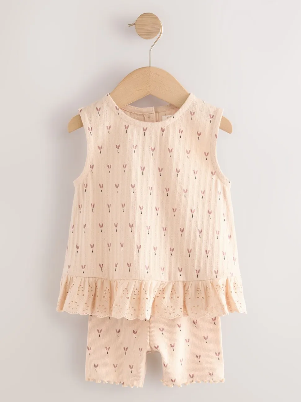 Neutraal fijne print - Set van 2 hemdjes en shorts (3mnd -7jr)
