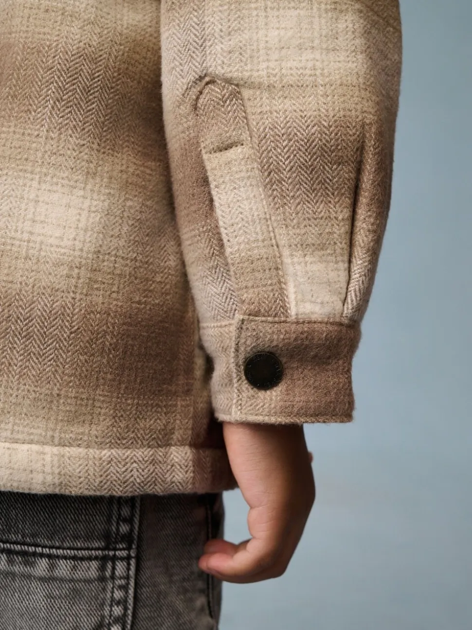 Neutraal geruit - Geruite shacket met borgvoering (3mnd -7jr)