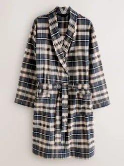 Neutraal geruit - Woven Dressing Gown