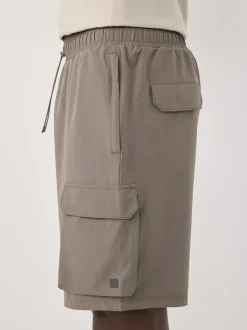 Neutraal kiezelkleurig - Active cargo gym trainingshorts