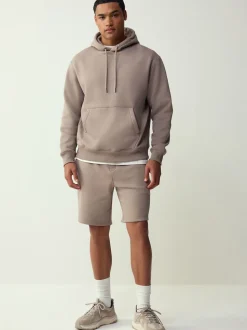 Neutraal kiezelkleurig - Normale Pasvorm - Zwaargewicht Cotton Rich Jersey Hoodie