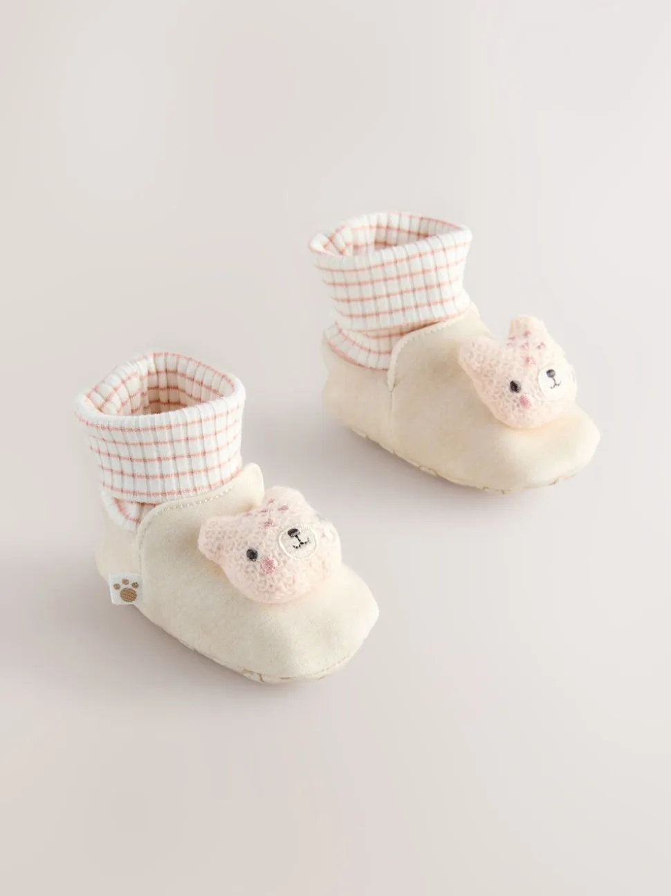 Neutraal met beren - Baby Sokken Top Boots (0-18mnd)