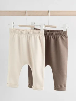 Neutraal met beren - Baby 100% Cotton Leggings 2 Pack (0mths-2yrs)