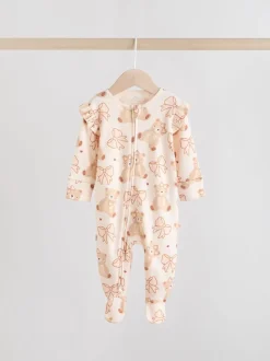 Neutraal met beren - Verpakking van 3 babypyjama's met tweewegrits (0-2jr)