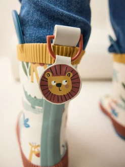 Neutraal met safariprint - Aantreklaarzen met handvat