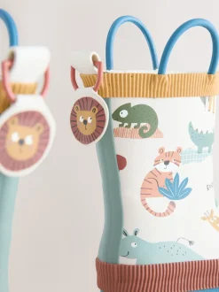 Neutraal met safariprint - Aantreklaarzen met handvat