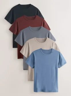 Neutraal/blauw - Verpakking van 5 - Modal Layering T-Shirt