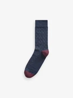 Neutraal/marineblauw - 5 Paar modieuze sokken met patroon