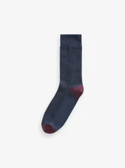 Neutraal/marineblauw - 5 Paar modieuze sokken met patroon