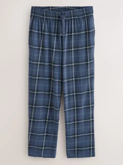 Neutraal/marineblauw - Geruite pyjamaset met korte jersey mouwen 2 stuks