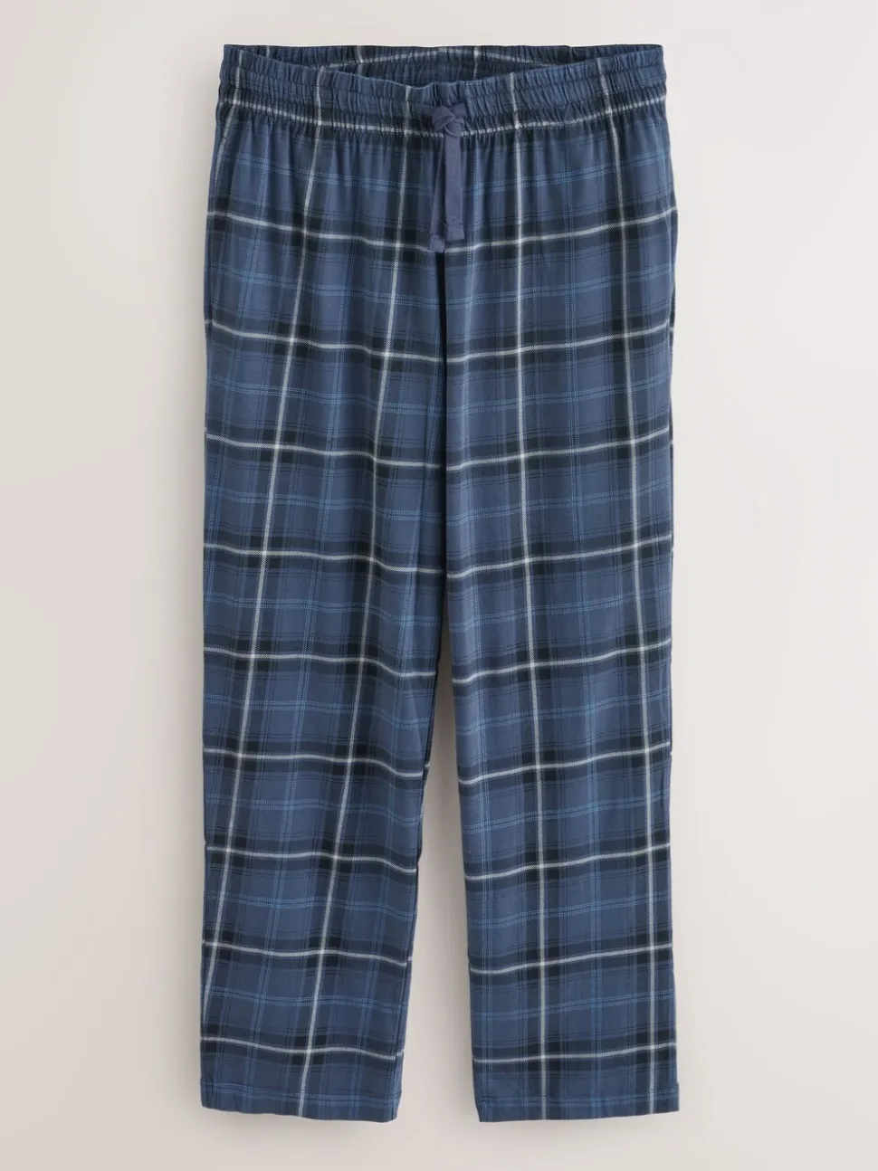 Neutraal/marineblauw - Geruite pyjamaset met korte jersey mouwen 2 stuks