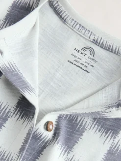 Neutral Sunbaked Printed Button Through - Verpakking van 3 jersey babyrompertjes