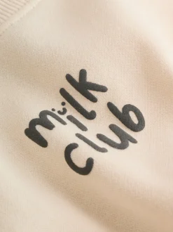 Neutral/Cow Milk Club Printed - Sweat and Leggings Baby Set (0mths-2yrs)