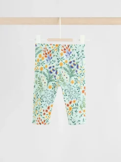Neutrale Eend/Saliegroen met fijne print - 2 -delige babyset met gebreide trui en legging (0mnd-3jr)