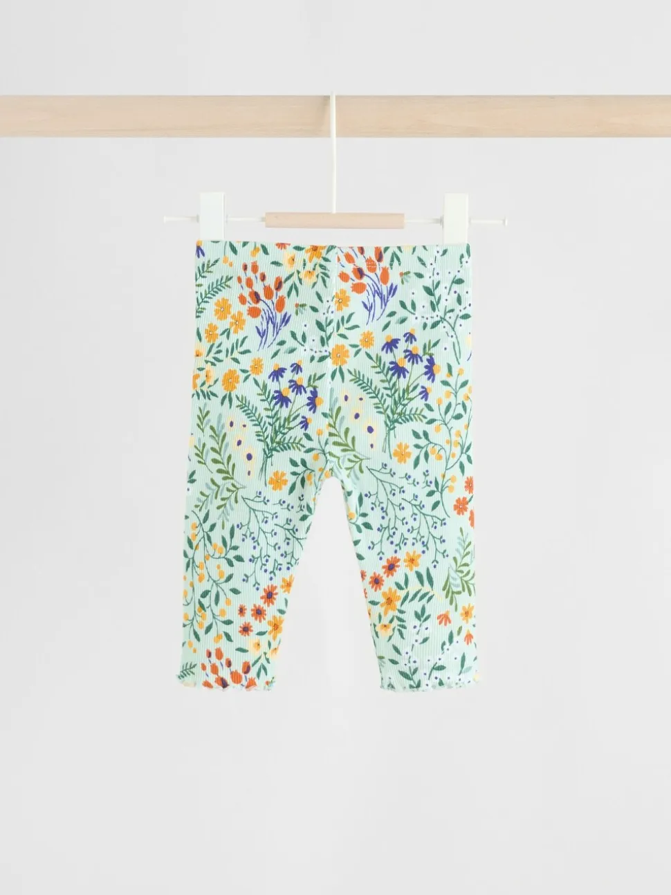 Neutrale Eend/Saliegroen met fijne print - 2 -delige babyset met gebreide trui en legging (0mnd-3jr)