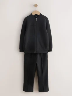 Nieuw zwart - Modieuze set met jersey bomberjack en joggingbroek (3-16jr)