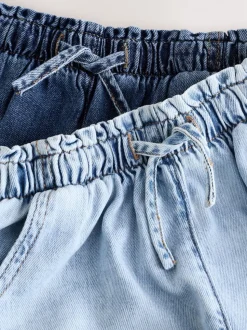 Normaal blauw - 100% katoenen denim shorts verpakking van 2 (3 - 16 jr)