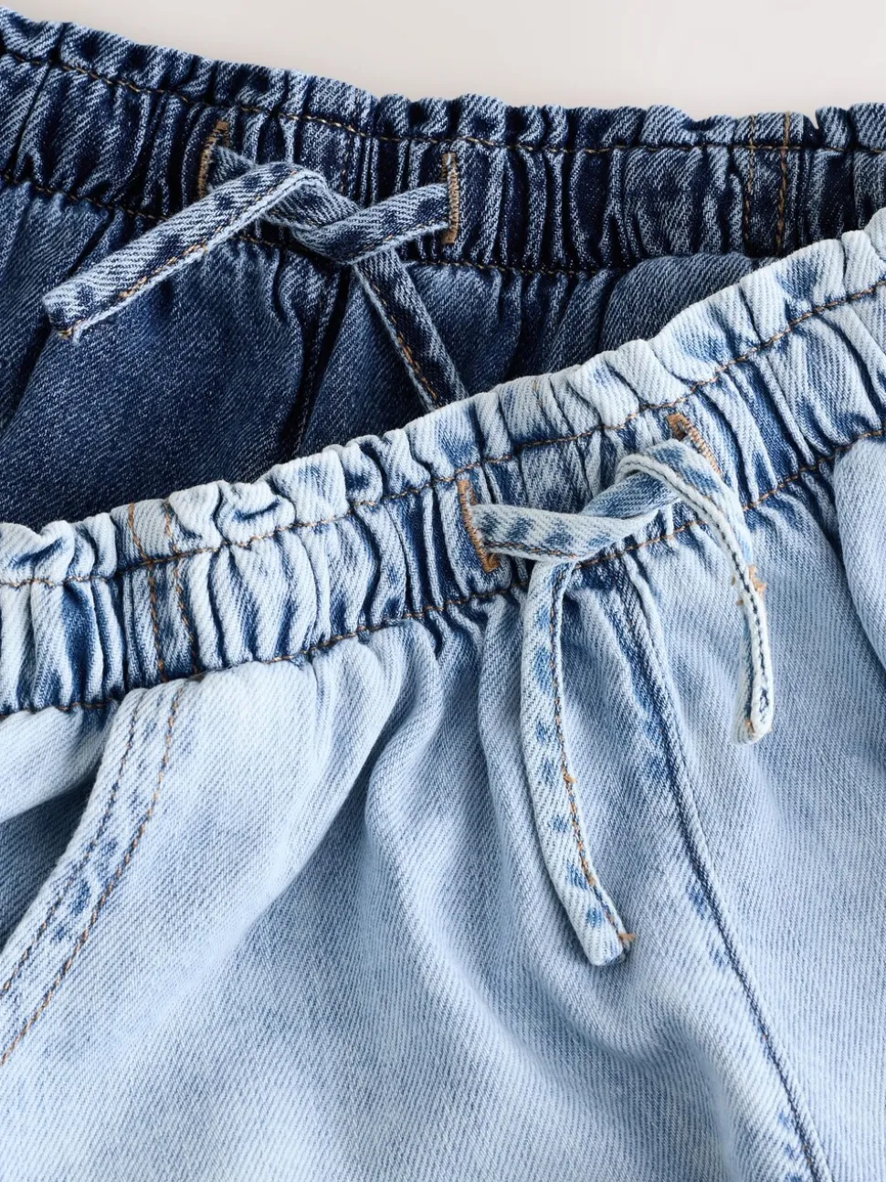 Normaal blauw - 100% katoenen denim shorts verpakking van 2 (3 - 16 jr)