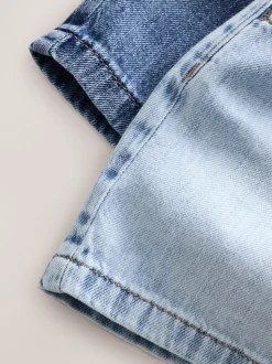 Normaal blauw - 100% katoenen denim shorts verpakking van 2 (3 - 16 jr)