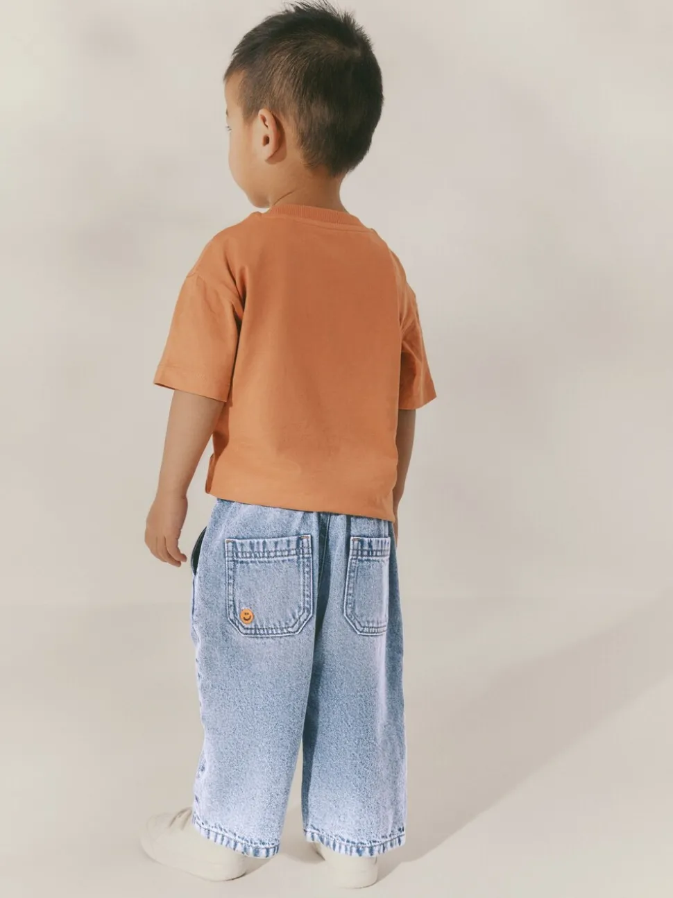 Normaal blauw - 100% katoenen denim jeans met borduursel (3mnd -7jr)