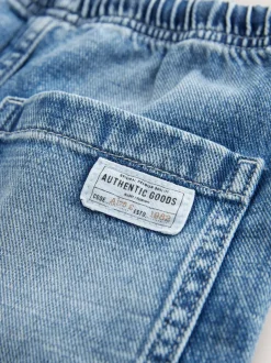 Normaal blauw - Bermuda denim shorts met elastische taille (3 - 16 jr)
