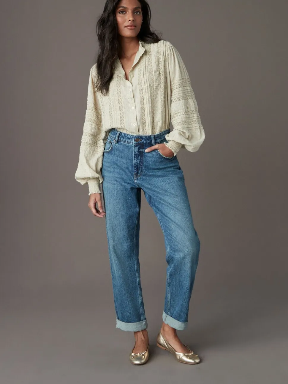 Normaal blauw - Boyfriend-jeans