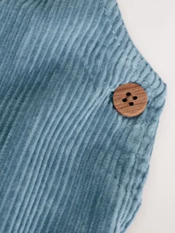 Normaal blauw - Corduroy bretelbroeken en Bodysuit set (0mnd-2jr)