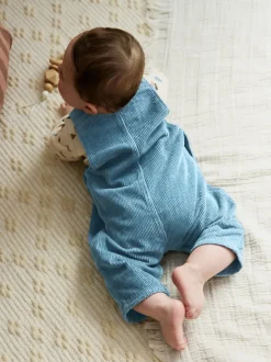 Normaal blauw - Corduroy bretelbroeken en Bodysuit set (0mnd-2jr)
