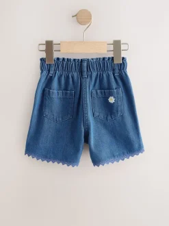 Normaal blauw - Daisy Embroidered Denim Shorts (3mths-7yrs)