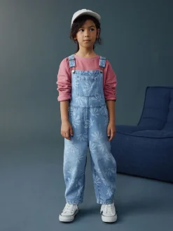 Normaal blauw - Daisy Printed Dungaree (3-16yrs)