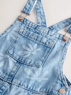 Normaal blauw - Daisy Printed Dungaree (3-16yrs)