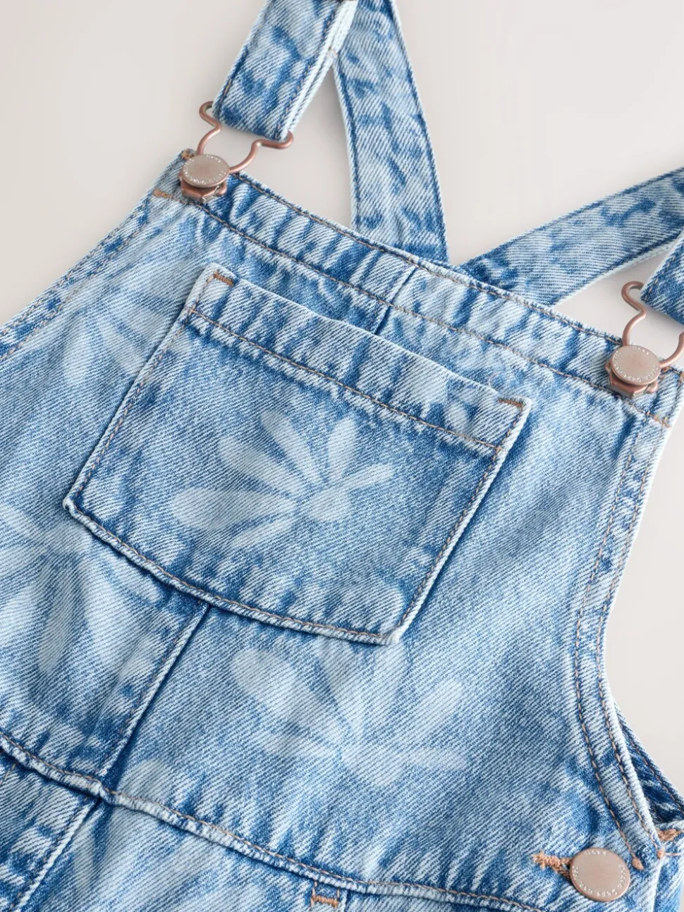 Normaal blauw - Daisy Printed Dungaree (3-16yrs)