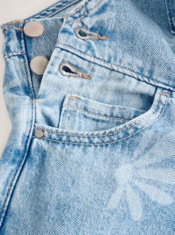 Normaal blauw - Daisy Printed Dungaree (3-16yrs)