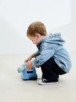 Normaal blauw - Denim overhemd met capuchon (3mnd -7jr)