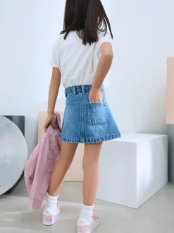 Normaal blauw - Denim rok (3-16jaar)