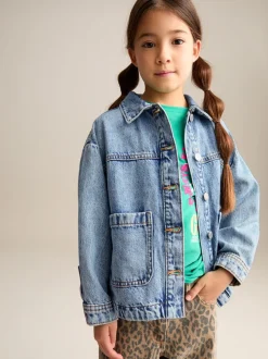 Normaal blauw - Denim shacket (3-16 jr)