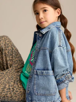 Normaal blauw - Denim shacket (3-16 jr)