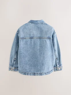 Normaal blauw - Denim shacket (3-16 jr)
