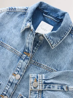 Normaal blauw - Denim shacket (3-16 jr)