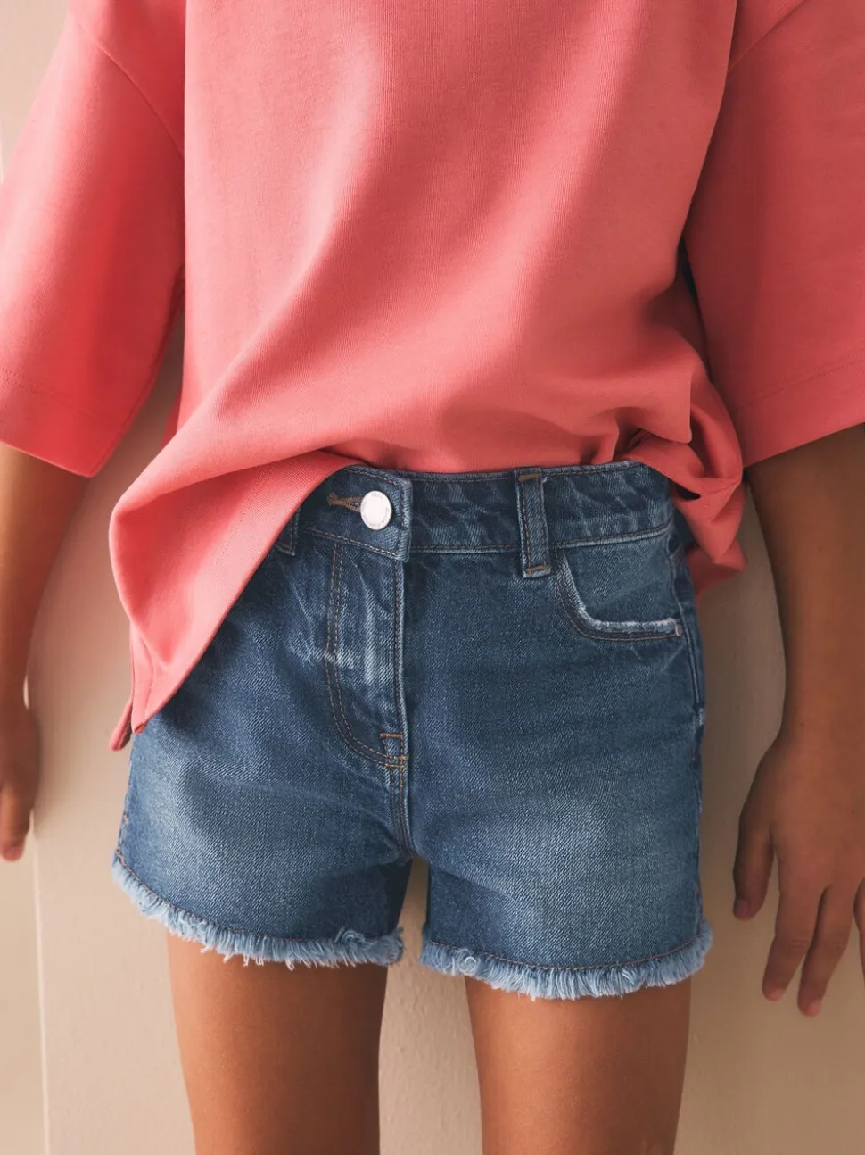 Normaal blauw - Denim short (3-16 jr)